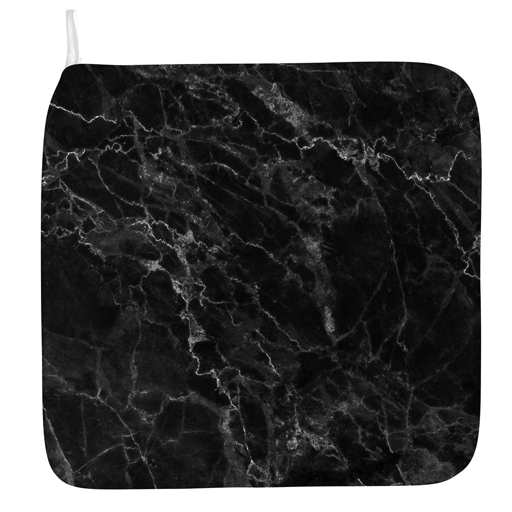 Black White Smoke Marble Print Hand Towel