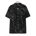 Black White Smoke Marble Print Hawaiian Shirt