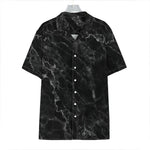 Black White Smoke Marble Print Hawaiian Shirt