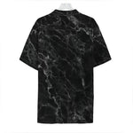 Black White Smoke Marble Print Hawaiian Shirt