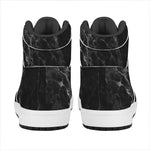 Black White Smoke Marble Print High Top Leather Sneakers
