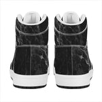 Black White Smoke Marble Print High Top Leather Sneakers