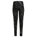 Black White Smoke Marble Print High-Waisted Pocket Leggings