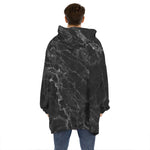Black White Smoke Marble Print Hoodie Blanket