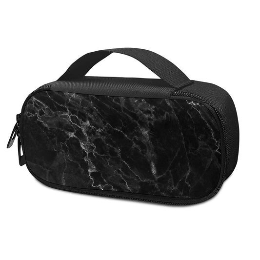Black White Smoke Marble Print Insulin Cooler Travel Case