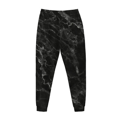 Black White Smoke Marble Print Jogger Pants