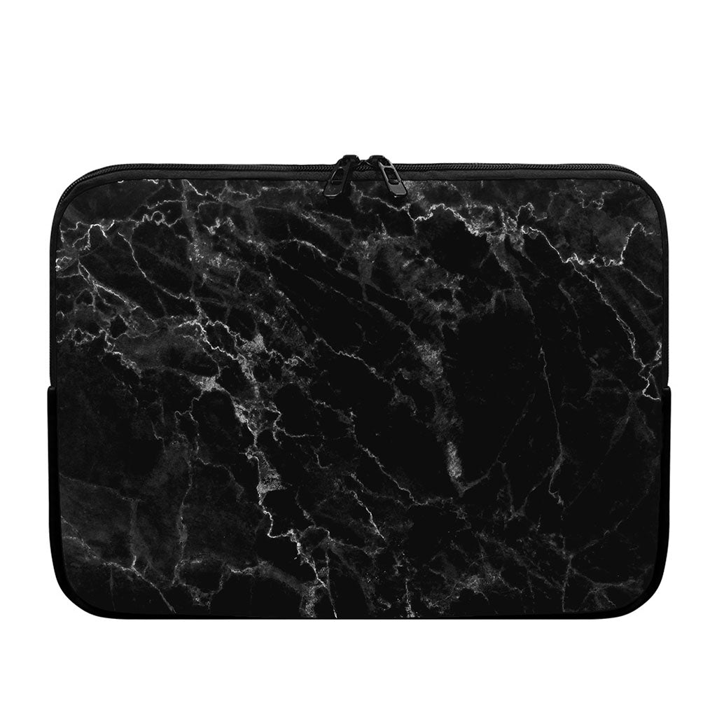 Black White Smoke Marble Print Laptop Sleeve