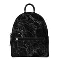 Black White Smoke Marble Print Leather Backpack