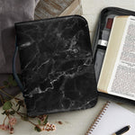 Black White Smoke Marble Print Leather Bible Cover