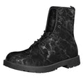 Black White Smoke Marble Print Lace-Up Boots