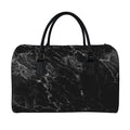 Black White Smoke Marble Print Leather Duffel Bag