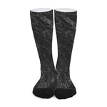 Black White Smoke Marble Print Long Socks