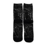 Black White Smoke Marble Print Long Socks