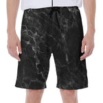 Black White Smoke Marble Print Men's Beach Shorts