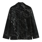 Black White Smoke Marble Print Men's Blazer