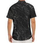 Black White Smoke Marble Print Men's Deep V-Neck Shirt