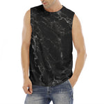 Black White Smoke Marble Print Men's Fitness Tank Top