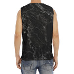 Black White Smoke Marble Print Men's Fitness Tank Top