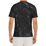 Black White Smoke Marble Print Men's Short Sleeve Rash Guard