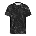 Black White Smoke Marble Print Men's Sports T-Shirt