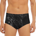 Black White Smoke Marble Print Men's Triangle Swim Briefs
