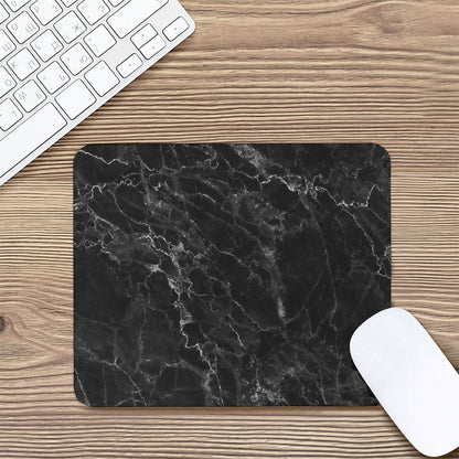 Black White Smoke Marble Print Mouse Pad