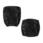 Black White Smoke Marble Print Office Chair Cover