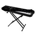 Black White Smoke Marble Print Piano Keyboard Cover