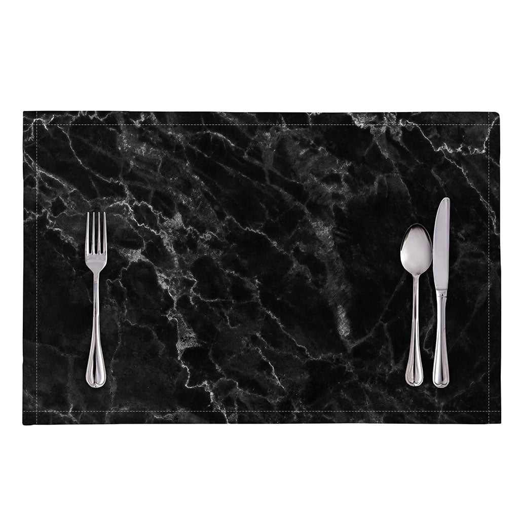 Black White Smoke Marble Print Placemat