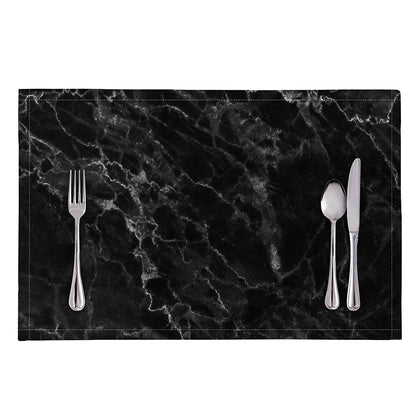 Black White Smoke Marble Print Placemat