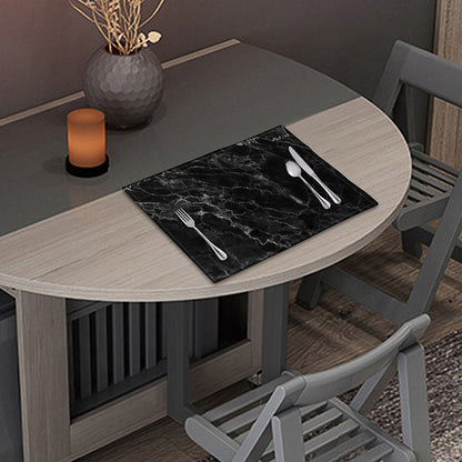 Black White Smoke Marble Print Placemat
