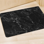 Black White Smoke Marble Print Polyester Doormat