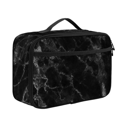 Black White Smoke Marble Print Portable Lunch Bag
