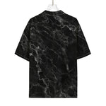 Black White Smoke Marble Print Rayon Hawaiian Shirt