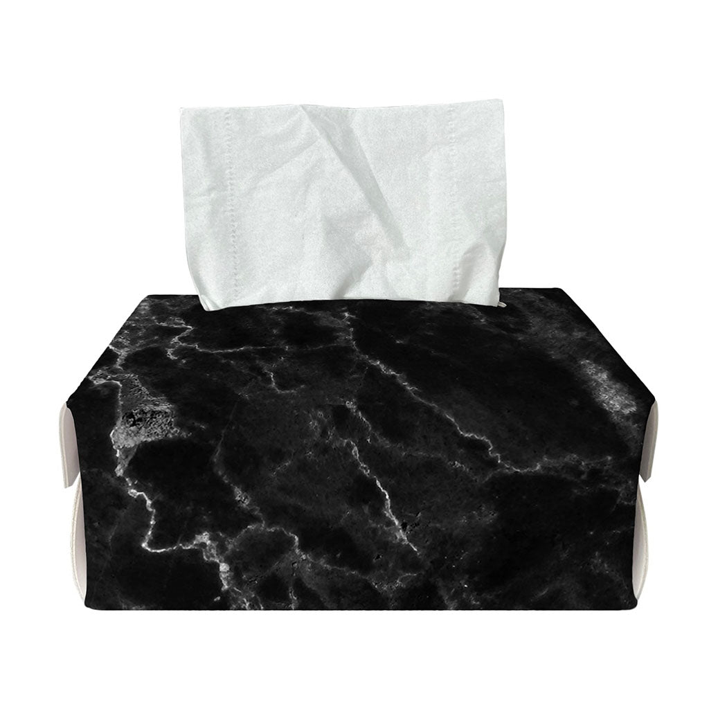 Black White Smoke Marble Print Rectangle Tissue Box Cover