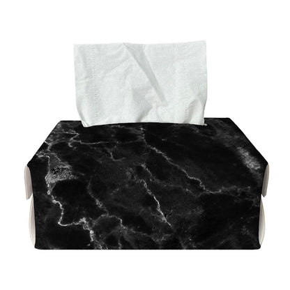 Black White Smoke Marble Print Rectangle Tissue Box Cover