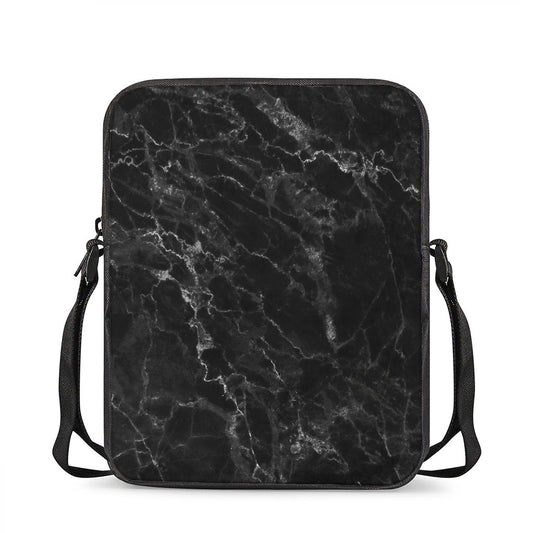 Black White Smoke Marble Print Rectangular Crossbody Bag