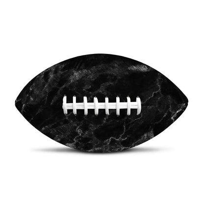 Black White Smoke Marble Print Rugby Ball