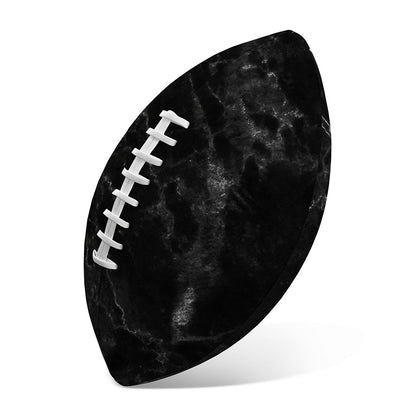 Black White Smoke Marble Print Rugby Ball