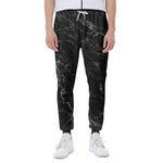 Black White Smoke Marble Print Scuba Joggers