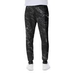 Black White Smoke Marble Print Scuba Joggers