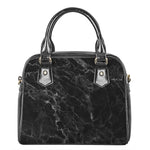 Black White Smoke Marble Print Shoulder Handbag