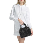 Black White Smoke Marble Print Shoulder Handbag