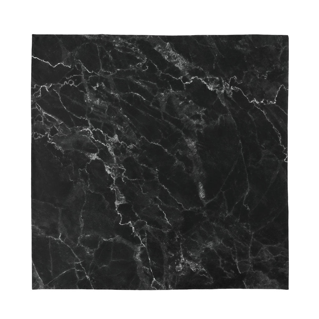 Black White Smoke Marble Print Silk Bandana