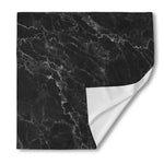 Black White Smoke Marble Print Silk Bandana