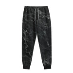 Black White Smoke Marble Print Sweatpants