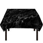 Black White Smoke Marble Print Tablecloth