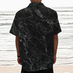 Black White Smoke Marble Print Textured Short Sleeve Shirt