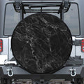 Black White Smoke Marble Print Tire Cover