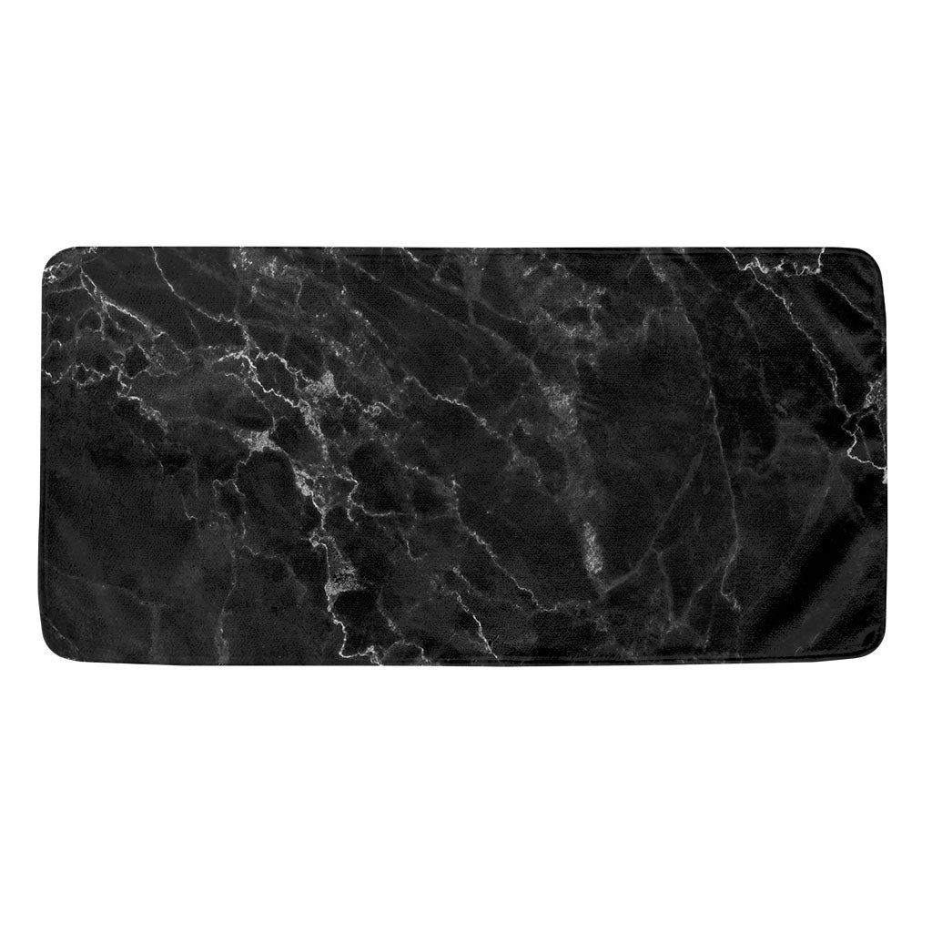 Black White Smoke Marble Print Towel